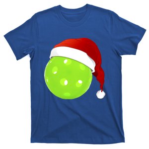 Christmas Santa Claus Hat On A Pickleball Funny Gift T-Shirt