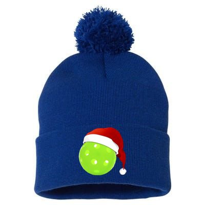 Christmas Santa Claus Hat On A Pickleball Funny Gift Pom Pom 12in Knit Beanie