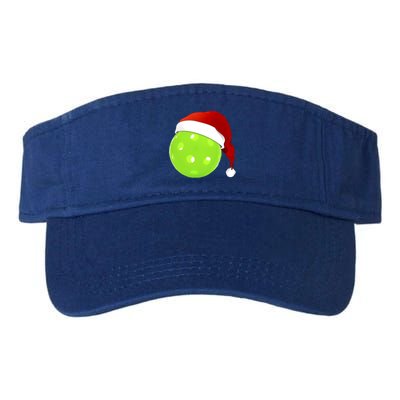 Christmas Santa Claus Hat On A Pickleball Funny Gift Valucap Bio-Washed Visor