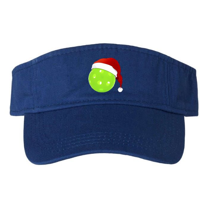 Christmas Santa Claus Hat On A Pickleball Funny Gift Valucap Bio-Washed Visor