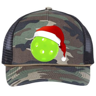 Christmas Santa Claus Hat On A Pickleball Funny Gift Retro Rope Trucker Hat Cap