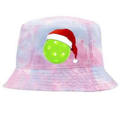 Christmas Santa Claus Hat On A Pickleball Funny Gift Tie-Dyed Bucket Hat