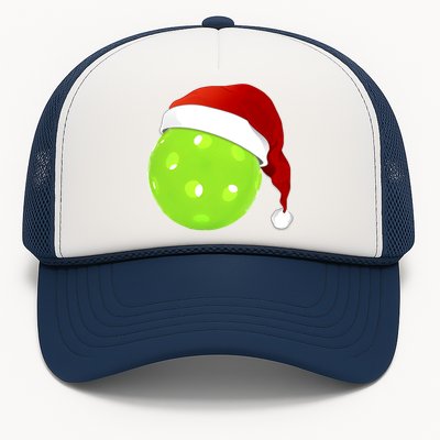 Christmas Santa Claus Hat On A Pickleball Funny Gift Trucker Hat