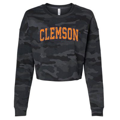 Clemson South Carolina Sc Vintage Athletic Sports Cropped Pullover Crew