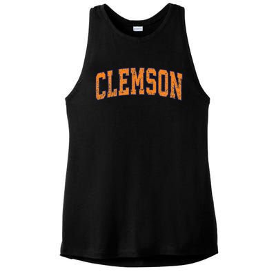 Clemson South Carolina Sc Vintage Athletic Sports Ladies PosiCharge Tri-Blend Wicking Tank