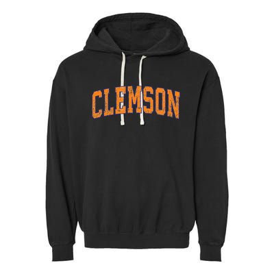 Clemson South Carolina Sc Vintage Athletic Sports Garment-Dyed Fleece Hoodie