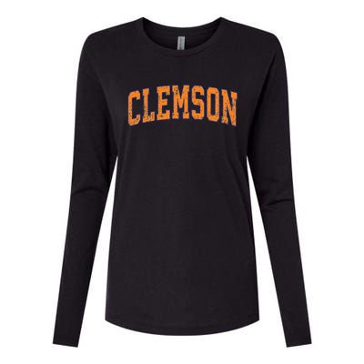 Clemson South Carolina Sc Vintage Athletic Sports Womens Cotton Relaxed Long Sleeve T-Shirt