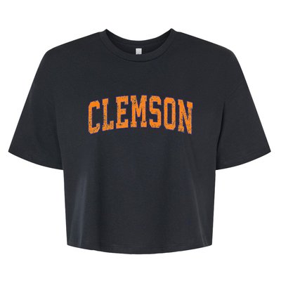 Clemson South Carolina Sc Vintage Athletic Sports Bella+Canvas Jersey Crop Tee