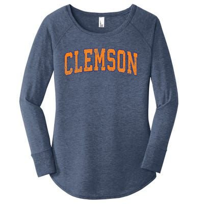 Clemson South Carolina Sc Vintage Athletic Sports Women's Perfect Tri Tunic Long Sleeve Shirt