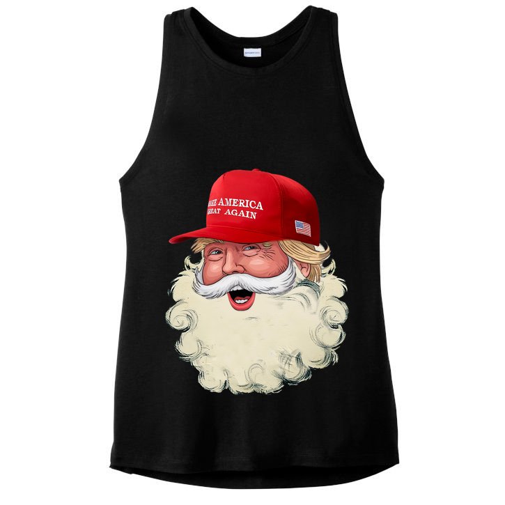 Christmas Santa Claus Donald Trump Make America Great Again Ladies PosiCharge Tri-Blend Wicking Tank