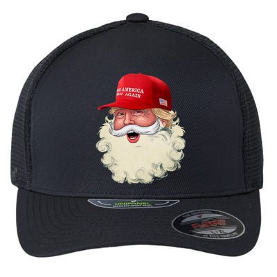 Christmas Santa Claus Donald Trump Make America Great Again Flexfit Unipanel Trucker Cap