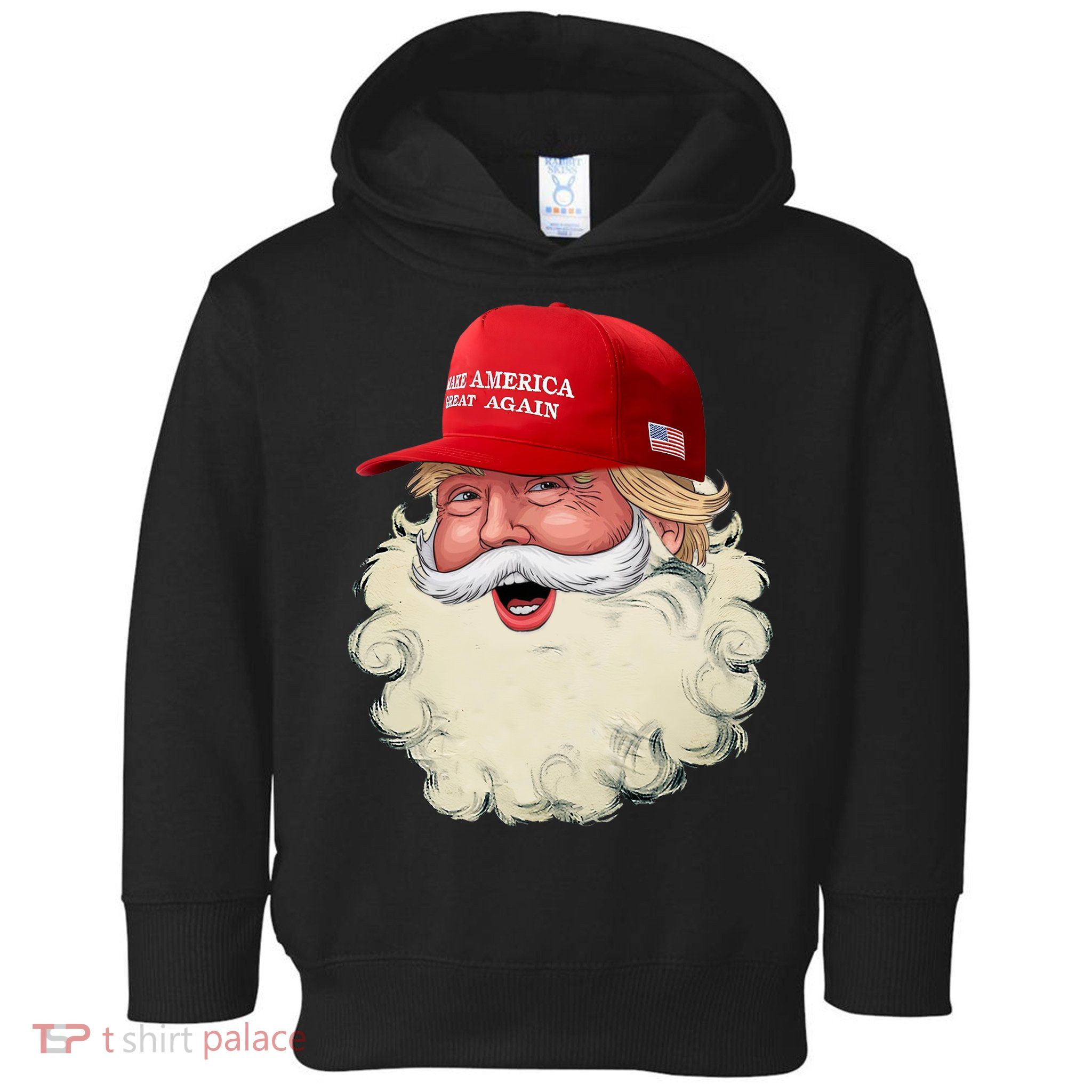 Christmas Santa Claus Donald Trump Make America Great Again Toddler Hoodie