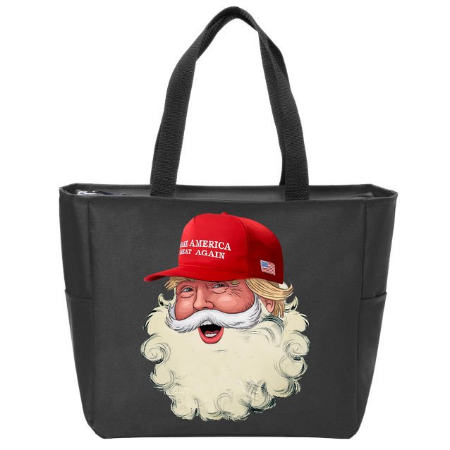 Christmas Santa Claus Donald Trump Make America Great Again Zip Tote Bag