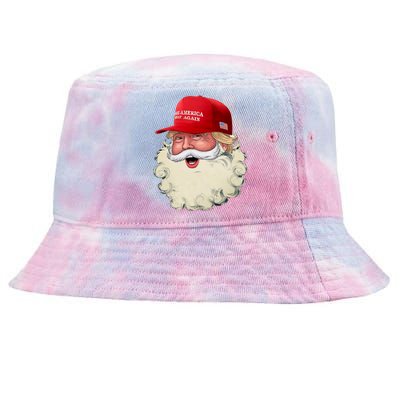 Christmas Santa Claus Donald Trump Make America Great Again Tie-Dyed Bucket Hat