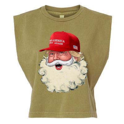 Christmas Santa Claus Donald Trump Make America Great Again Garment-Dyed Women's Muscle Tee