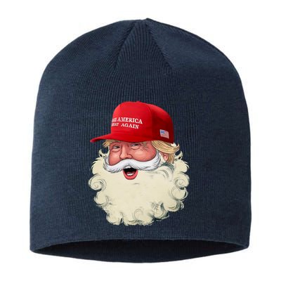 Christmas Santa Claus Donald Trump Make America Great Again Sustainable Beanie