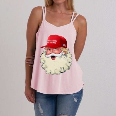 Christmas Santa Claus Donald Trump Make America Great Again Women's Strappy Tank