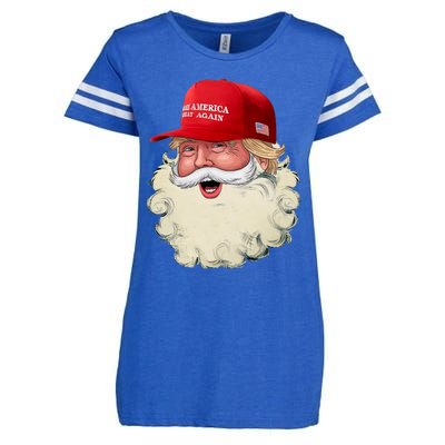 Christmas Santa Claus Donald Trump Make America Great Again Enza Ladies Jersey Football T-Shirt