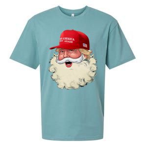 Christmas Santa Claus Donald Trump Make America Great Again Sueded Cloud Jersey T-Shirt