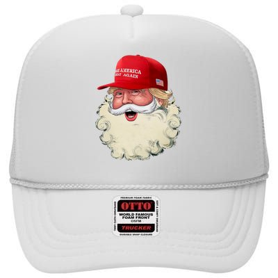 Christmas Santa Claus Donald Trump Make America Great Again High Crown Mesh Back Trucker Hat