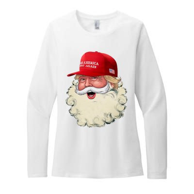 Christmas Santa Claus Donald Trump Make America Great Again Womens CVC Long Sleeve Shirt