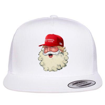 Christmas Santa Claus Donald Trump Make America Great Again Flat Bill Trucker Hat