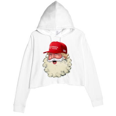 Christmas Santa Claus Donald Trump Make America Great Again Crop Fleece Hoodie