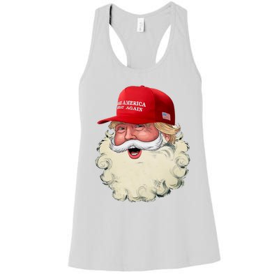 Christmas Santa Claus Donald Trump Make America Great Again Women's Racerback Tank