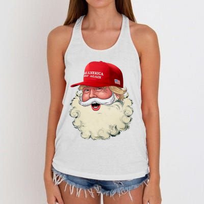 Christmas Santa Claus Donald Trump Make America Great Again Women's Knotted Racerback Tank