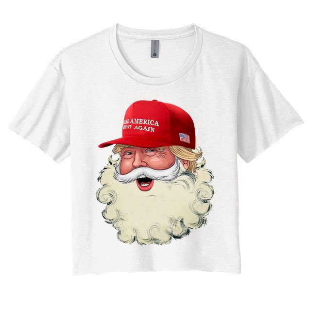 Christmas Santa Claus Donald Trump Make America Great Again Crop Top