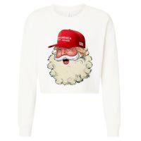 Christmas Santa Claus Donald Trump Make America Great Again Cropped Pullover Crew