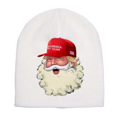 Christmas Santa Claus Donald Trump Make America Great Again Short Acrylic Beanie