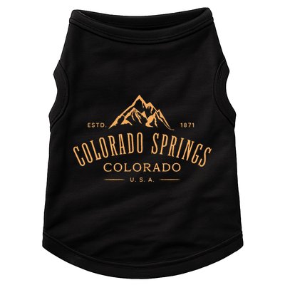 Colorado Springs Colorado Awesome Mountain Design Souvenir Doggie Tank