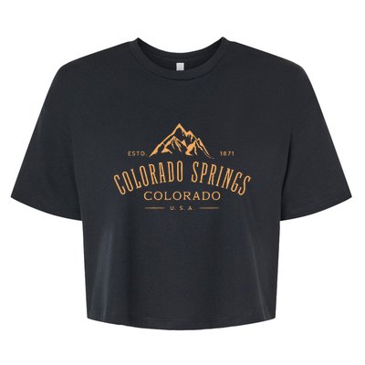 Colorado Springs Colorado Awesome Mountain Design Souvenir Bella+Canvas Jersey Crop Tee