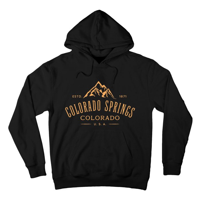 Colorado Springs Colorado Awesome Mountain Design Souvenir Hoodie