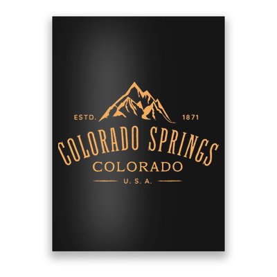 Colorado Springs Colorado Awesome Mountain Design Souvenir Poster