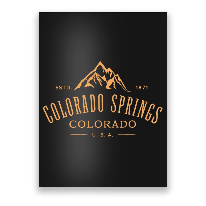 Colorado Springs Colorado Awesome Mountain Design Souvenir Poster
