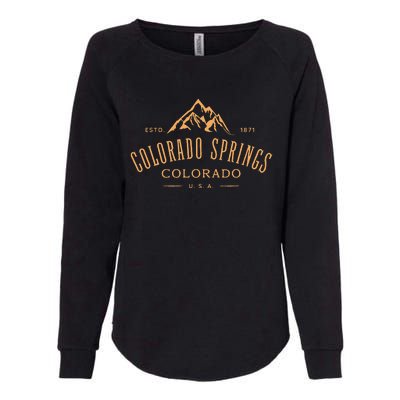 Colorado Springs Colorado Awesome Mountain Design Souvenir Womens California Wash Sweatshirt