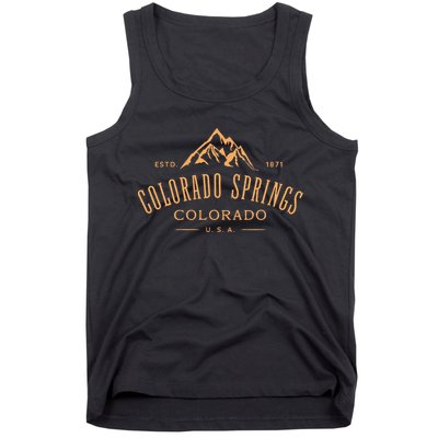 Colorado Springs Colorado Awesome Mountain Design Souvenir Tank Top