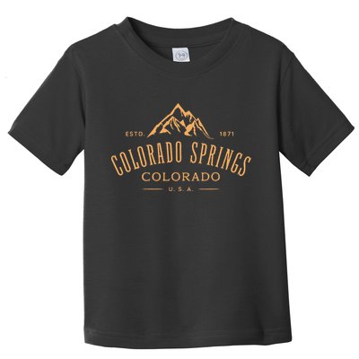 Colorado Springs Colorado Awesome Mountain Design Souvenir Toddler T-Shirt