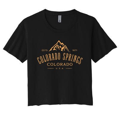 Colorado Springs Colorado Awesome Mountain Design Souvenir Women's Crop Top Tee