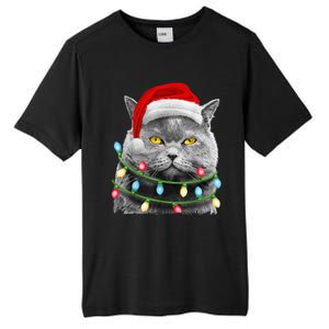 Cat Santa Christmas Tree Lights Xmas Girls Boy Meowy Catmas Tall Fusion ChromaSoft Performance T-Shirt