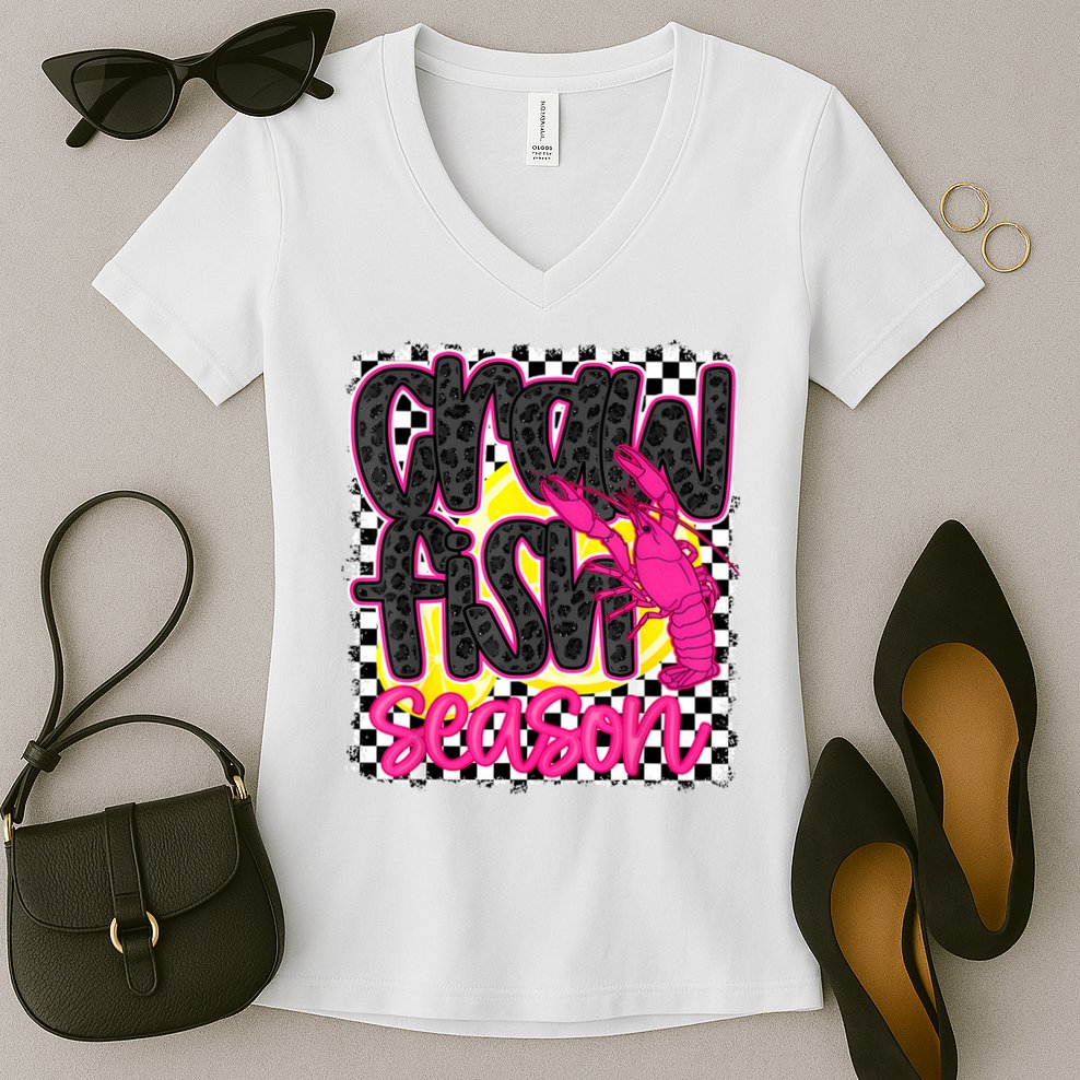 Crawfish Season Crawfish Boil Lobster Cajun  Women Women's V-Neck T-Shirt