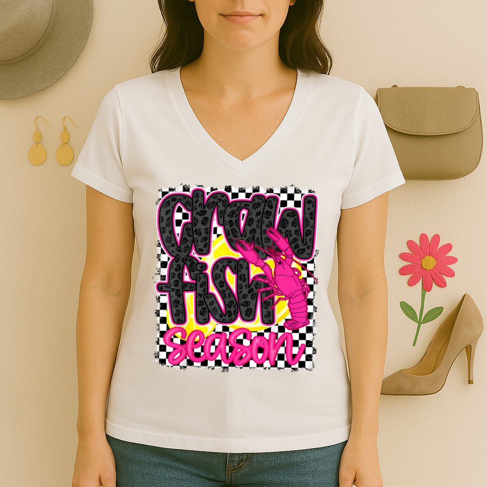 Crawfish Season Crawfish Boil Lobster Cajun  Women Women's V-Neck T-Shirt
