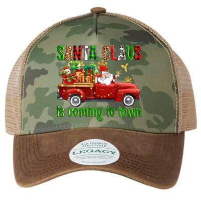 Christmas Santa Claus Is Coming To Town Xmas Red Truck Pjs Gift Legacy Tie Dye Trucker Hat