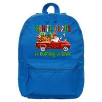 Christmas Santa Claus Is Coming To Town Xmas Red Truck Pjs Gift 16 in Basic Backpack