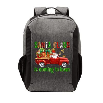 Christmas Santa Claus Is Coming To Town Xmas Red Truck Pjs Gift Vector Backpack