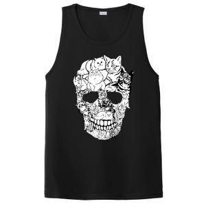 Cat Skull Cute Gift Scary Halloween Skeleton Cat Cute Gift PosiCharge Competitor Tank