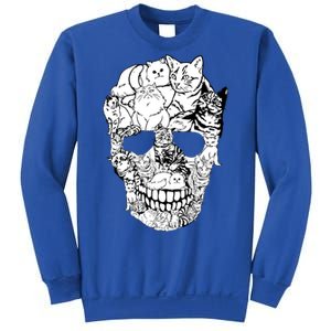 Cat Skull Cute Gift Scary Halloween Skeleton Cat Cute Gift Sweatshirt