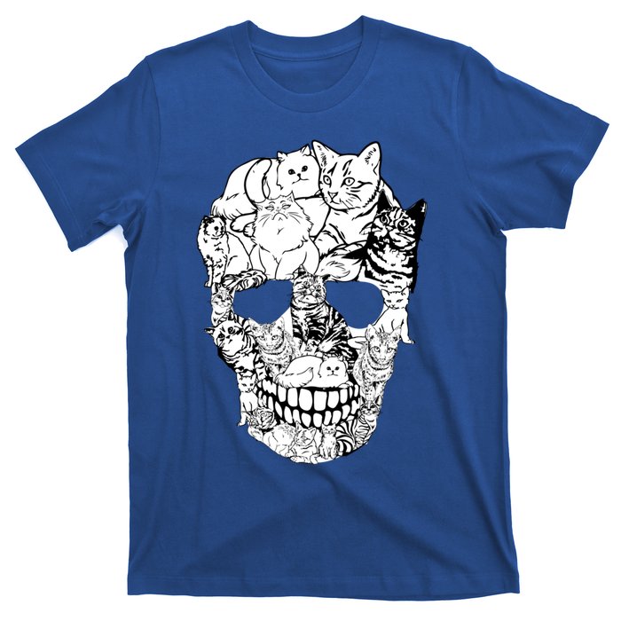 Cat Skull Cute Gift Scary Halloween Skeleton Cat Cute Gift T-Shirt